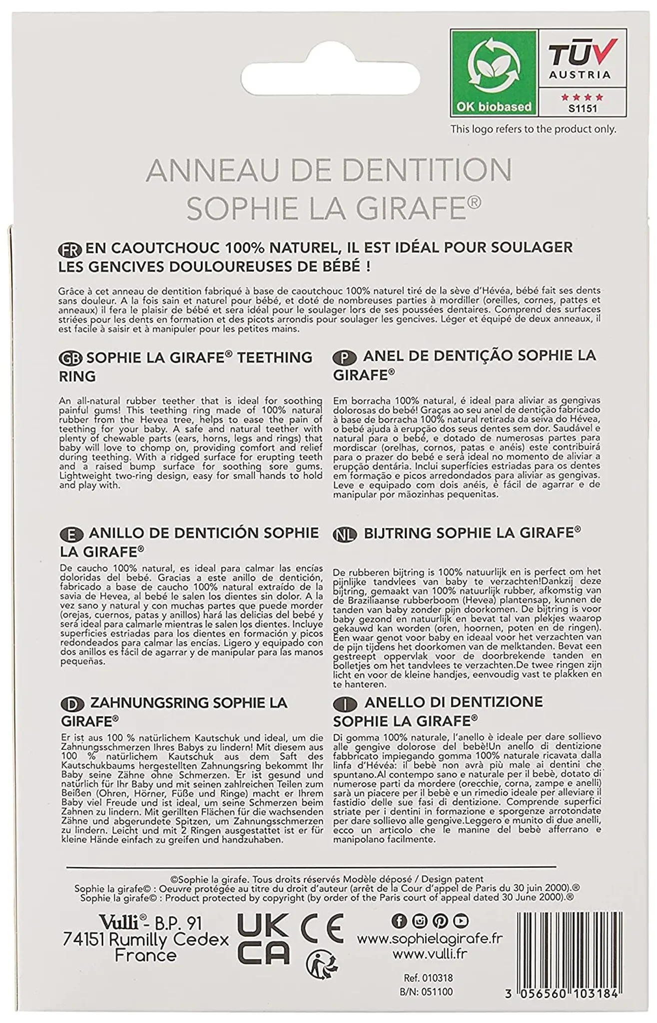 Beißring „Sophie la girafe“ – weich, aus Naturkautschuk